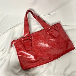 Red shoulder bag
